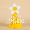 Ins style Daisy felt pano chapéu de aniversário de bebê estilo coreano decoração de festa infantil suprimentos adereços de tiro de bebê