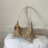 Bolsa de axila tipo baguette em camurça retrô para mulheres, design de nicho, elegante e chique para o dia a dia, bolsa de ombro ou transversal