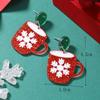 Europeo y Americano caricatura navideña mini muñeco de nieve árbol de Navidad Botas guantes copo de nieve taza de agua aretes acrílicos coloridos