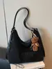 Bolsa Grande Escarchada Maillard para Mujer 2025 Nuevo Bolso Tote Retro de Gamuza Textura Otoño e Invierno Letra Bolso de Axila