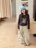 Mezcla premium de Tencel, suave como la seda, transpirable y amigable con la piel~ Camiseta de manga larga ajustada con estampado de conejito, estilo picante para niñas
