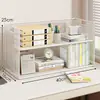 Estante de mesa, prateleira de armazenamento por assunto, suporte para livros, escrivaninha de estudante, armário de armazenamento de livros, organizador de arquivos vertical multicamadas
