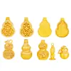Puzuo Color Fuerte que Conserva Arena Dorada Accesorios DIY Cortado Cepillado Incrustado de Diamantes Colgante de Calabaza Protegido por Dios de la Riqueza Buda Collar Fulu
