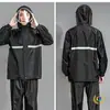 Fabricante de Impermeables al por Mayor Conjunto de Impermeable Reflectante y Pantalones de Lluvia, Impermeable de Cuerpo Completo Estilo Dividido para Hombres y Mujeres, Ropa de Trabajo Reflectante para Ciclismo al Aire Libre