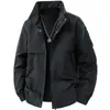 Nueva chaqueta casual de cuello alto para primavera y otoño para hombre, abrigo de moda coreana moderno, ropa versátil elegante y de corte holgado para hombre