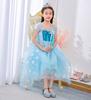 2026 Novo Vestido Infantil de Comércio Exterior da Amazon Vestido de Princesa Malha de Flocos de Neve Vestido Longo para Meninas