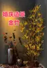 Ouro Simulado Bambu Dourado Folhas de Bambu Douradas Decoração de Bambu Dourado Arranjo de Flores de Chão Suprimentos para Casamento Plantas Verdes Simuladas Bambu Moso