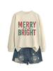 Amazon ebay estación independiente Navidad nuevo cuello redondo alegre y brillante estampado de leopardo manga larga suéter mujer