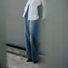Pantalones vaqueros anchos y sencillos para mujer, nuevo modelo otoño 2026, adelgazantes y favorecedores, denim lavado, tiro alto, corte recto, corte holgado, pantalones largos adelgazantes