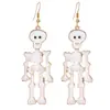 Nuevos Pendientes de Halloween Diseño Creativo Sentido de Lujo Pendientes de Calavera Completamente Diamantados Divertidos Distintivos Pendientes de Fiesta Pendientes