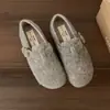 Sapatos Birkenstock de Solado Grosso com Forro de Fleece, Sapatos Quentinhos Peludos, Sapatos de Algodão para Mulheres, Novos Sapatos Rasos Birkenstock Versáteis de Nicho para Outono e Inverno 2026