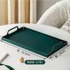 Bandeja de metal para tazas de té, bandeja rectangular para mesa de centro, bandeja de entrada, adornos de lujo ligeros para tazas de té