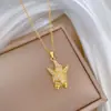 [Acero de titanio] Collar de diamantes con ojos de estrella de mar, temperamento lujoso y elegante, cadena de clavícula para mujer, cadena de acero de titanio.