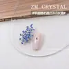 ZM Zirconia Nuevo Cristal Azul Súper Brillante de Fondo Plano para Uñas, Pedrería Azul de Forma Irregular, Mini Corazones Decoraciones para Uñas