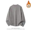Sudadera Cálida de Manga Larga con Cuello Medio Alto, Estilo Americano, para Hombre, Nueva Colección Otoño/Invierno 2025, Forrada de Polar, Camisa Base Engrosada para Hombre