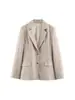Marca Z tejido mixto transfronterizo AliExpress ropa de mujer moda europea y americana casual pantalones rectos plisados blazer artículo de venta caliente ZA en color albaricoque
