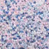 Miçangas de vidro coloridas, contas redondas, argolas abertas para DIY, pérolas naturais soltas, acessórios para chaveiro