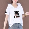 Sudadera de Manga Corta para Mujer 2026 Nuevo Verano Delgada Holgada Camiseta Blanca Moda Casual para Mujer Tops Ins Ropa de Mujer