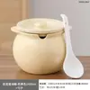 Jarra de Cerámica para Manteca, Tanque de Aceite Doméstico Resistente a Altas Temperaturas con Tanque de Filtro, Tanque de Almacenamiento de Aceite con Tapa, Utensilios de Cocina, Taza para Estofado