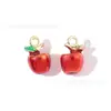 Granada Fresa Sandía Cereza Joyería de Frutas Estéreo Accesorios Colgante de Aleación DIY Colgante de Cadena para Teléfono Móvil Hecho a Mano