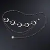 Cadena de Cintura de Luna y Girasol de Metal Estilo Ins para Mujer, Decoración de Cintura de Vestido Ajustable, Cinturón de Cadena Multicapa de Alta Gama