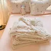 Colcha de Verão Refrescante Classe A, Borda de Algodão Lavado Puro, Colcha de Ar Condicionado, Colcha de Verão Lavável à Máquina, Núcleo Fino, Conjunto de Quatro Peças para Crianças