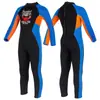 Traje de Banho Infantil 2,5mm Traje de Banho Masculino Peça Única Traje Quente de Manga Longa Proteção Solar Aula de Natação Roupa de Mergulho