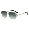 Gafas de Sol Sin Marco de Nuevo Estilo con Borde Cortado, Gafas de Sol Personalizadas y Modernas para Sombrear al Aire Libre, Gafas de Sol Versátiles y de Moda Anti-UV