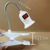 Portalámparas LED de tornillo E27 Portalámparas de clip universal Portalámparas de mesita de noche Portalámparas de mesa Luz de relleno para plantas con enchufe cable de interruptor