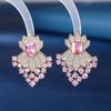 Pendientes de plata S925 con diseño de lazo de amor, de estilo pequeño, de lujo y con combinación de circonitas amarillas, para mujer