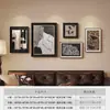 Pintura Decorativa para Sala de Estar Estilo Medieval 2025 Nova Combinação de Arte Abstrata Mural Pintura de Parede para Fundo de Sofá Retrô