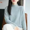 Suéter Feminino 2026 Outono/Inverno Novo Gola Alta Meio Vazada Borda Enrolada Estilo Preguiçoso Solto Suéter Macio e Felpudo Blusa Base