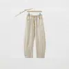 Pantalones Nuevos de Algodón y Lino con Dobladillo Curvo para Hombre, Pantalones de Ramio Finos de Verano, Pantalones Casuales Rectos y Sueltos, Estilo Popular para Hombres - Linxia