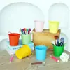 Balde Pequeno de Ferro Estilo Simples Porta-Canetas Fofo Personalizado para Escritório Porta-Canetas Criativo de Arte em Ferro Caixa de Armazenamento para Mesa de Estudante