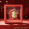 Año de la Oveja Colgante Llavero Dorado Zodiaco Oveja Rica Dibujo Animado Oveja Flor Rica Hilo Rojo Empaque Caja de Regalo Souvenir Personalizado