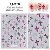 Pegatina Original para Uñas Cruzada Estampado Leopardo 5D en Relieve Estéreo Versátil Cruzada para Uñas DIY Estilo Tj