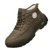Botas de Nieve para Hombre 2026 Estilo Invierno Aterciopeladas Gruesas Cálidas Zapatos de Algodón para Mediana Edad y Mayores Impermeables Zapatos de Papá Botas de Algodón de Media Pantorrilla
