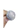 Anillo de calcedonia verde cara de huevo redondo al por mayor comparable al jade verde yang helado anillo de lujo para mujer incrustado en vivo