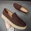X631 Mocassins de Couro Camurça Outono para Homens, Mocassins Casuais Respiráveis de Verão com Sola Grossa, Estilo Old Money