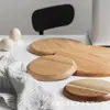 Bandeja de madera de acacia plato de madera maciza plato redondo de madera plato para té japonés plato para postre plato para snacks y pasteles plato para desayuno en casa