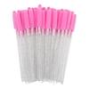 Venta al por mayor 50 Piezas/Paquete Desechable Removedor de Belleza para Ojos Pestañas Bastón de Cristal Tipo Torre Cepillo de Silicona Pestañas de Silicona Coloridas