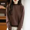 Suéter de Punto Vintage de Calidad Otoño 2026 Estilo OL de Cuello Alto Medio Suéter Regular Ropa de Punto para Mujer