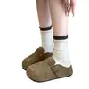 Outono 2026 Novo Popular Feminino Sola Grossa Retro Slip-On Aumenta Altura Bico Fechado Meia-Chinelo Sapatos Birkenstock