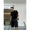 Camisa Polo de Punto Color Albaricoque Estilo Old Money de Seda de Hielo Manga Corta para Hombre, Ropa de Verano, Ligera y Transpirable, Camiseta de Media Manga con Cuello Camisero