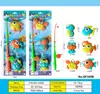 Set de Pesca Infantil Transfronterizo del Sudeste Asiático Juguetes Educativos con Caña de Pescar, Red para Peces, Varios Peces Marinos y Juguetes para el Agua en Empaque de Ampolla