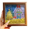 Marco de Foto de Árbol de Navidad de Oro Puro 999 Adorno Feng Shui para la Paz y la Alegría, Soporte de Exhibición del Dios de la Riqueza, Regalo para Familia y Amigos