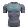 Camiseta de hombre Y2K manga corta secado rápido deportiva ajustada animación secado rápido gimnasio entrenamiento mallas manga corta deportiva