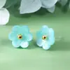 Pendientes de flor de acetato tridimensionales pequeños, frescos y lindos, exquisitos, pequeños, translúcidos, para uso diario, combinan con todo