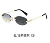 Nuevas Gafas de Sol Ovaladas Fotocromáticas Sin Marco para Mujer, Gafas de Sol con Protección UV para Celebridades de Internet Transfronterizas, Gafas Anti-Luz Azul, Marca Famosa