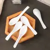 Colher de Material PP de Grau Alimentício Resistente a Altas Temperaturas para Restaurantes, Colher Branca para Sopa Comercial, Colher para Mingau, Inquebrável para Uso no Café da Manhã
